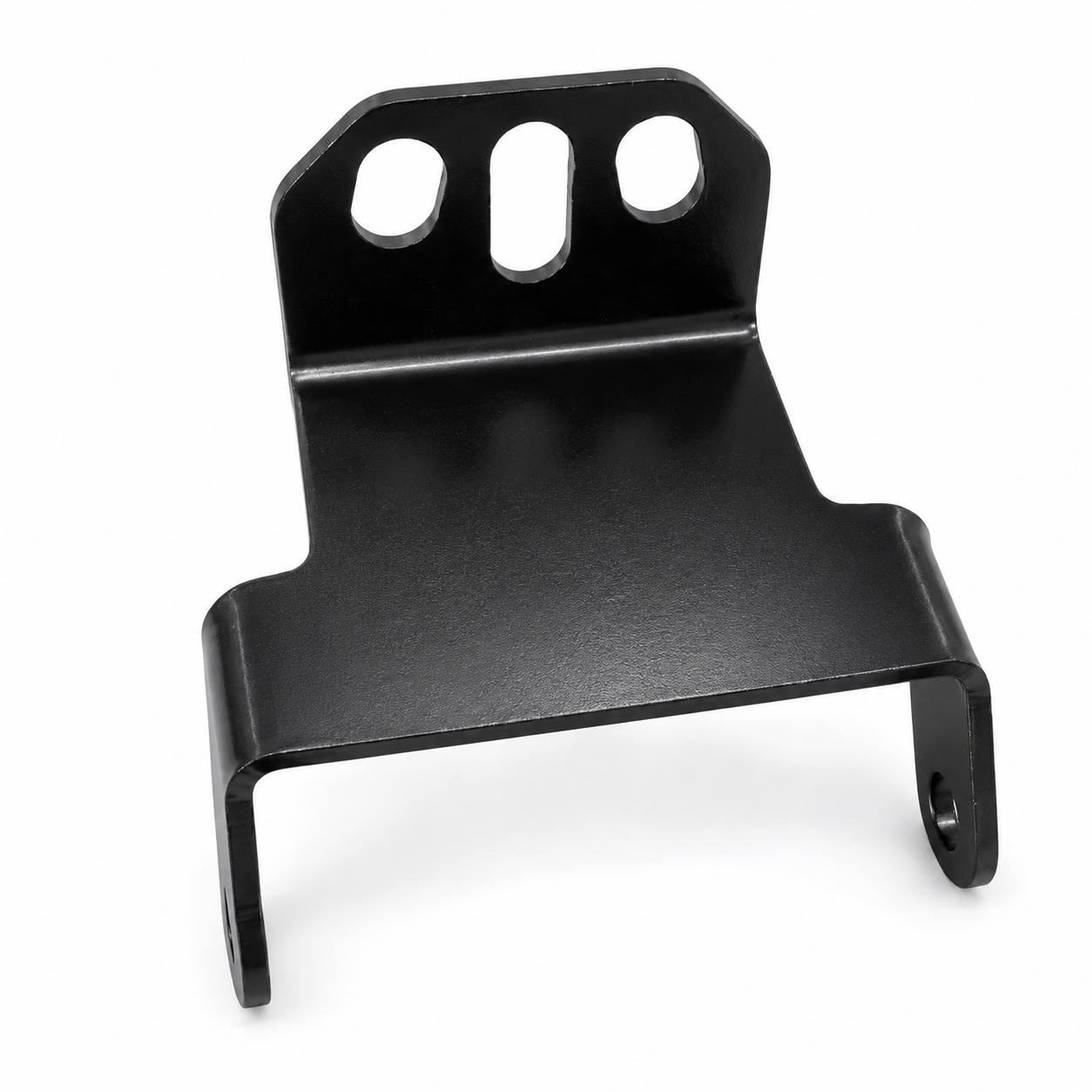 Black headlamp bracket with two top holes and front mounting clip