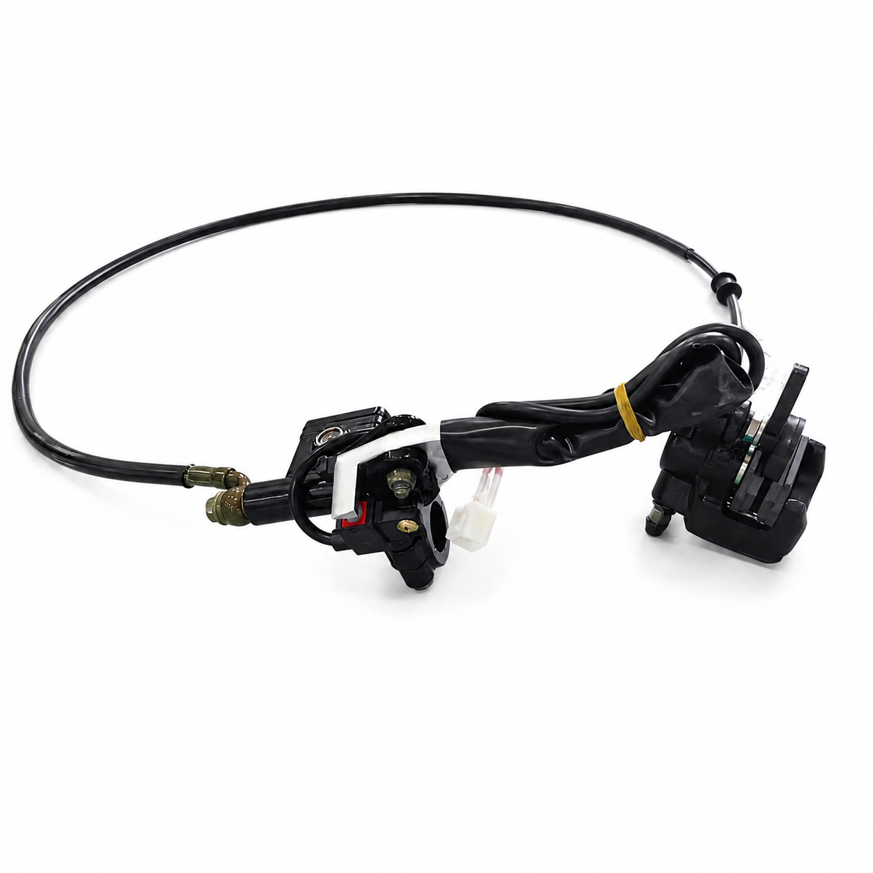 Right brake lever assembly with cable, black switch housing and mounting hardware