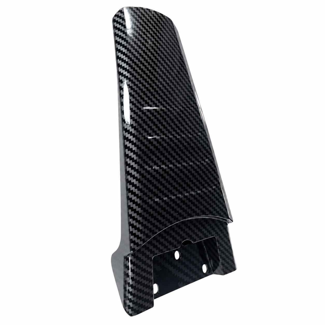 Carbon fiber tail wing with black finish and two-hole mounting bracket